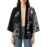 Denmark Viking Ravens Kimono Vegvisir Runes Pattern - Wonder Print Shop