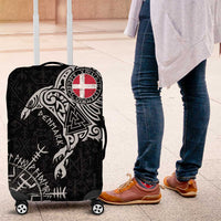 Denmark Viking Ravens Luggage Cover Vegvisir Runes Pattern - Wonder Print Shop