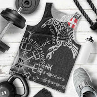 Denmark Viking Ravens Men Tank Top Vegvisir Runes Pattern - Wonder Print Shop