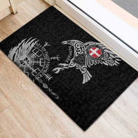 Denmark Viking Ravens Rubber Doormat Vegvisir Runes Pattern - Wonder Print Shop