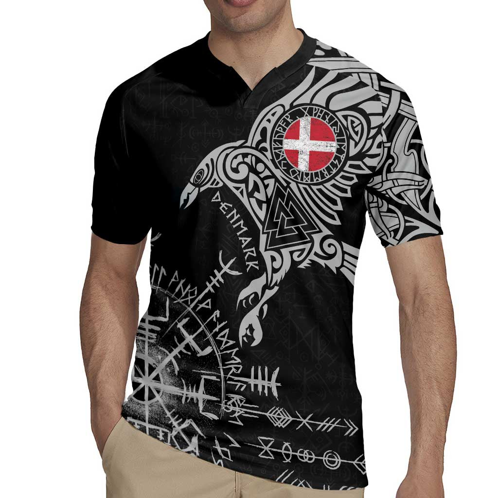 Denmark Viking Ravens Rugby Jersey Vegvisir Runes Pattern - Wonder Print Shop