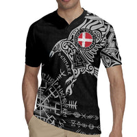 Denmark Viking Ravens Rugby Jersey Vegvisir Runes Pattern - Wonder Print Shop