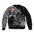 Denmark Viking Ravens Sleeve Zip Bomber Jacket Vegvisir Runes Pattern - Wonder Print Shop
