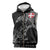 Denmark Viking Ravens Sleeveless Zip Hoodie Vegvisir Runes Pattern - Wonder Print Shop