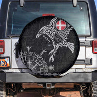 Denmark Viking Ravens Spare Tire Cover Vegvisir Runes Pattern - Wonder Print Shop