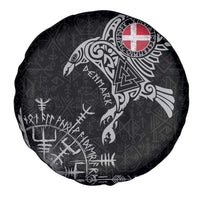 Denmark Viking Ravens Spare Tire Cover Vegvisir Runes Pattern - Wonder Print Shop