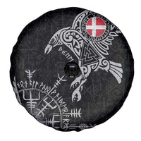 Denmark Viking Ravens Spare Tire Cover Vegvisir Runes Pattern - Wonder Print Shop