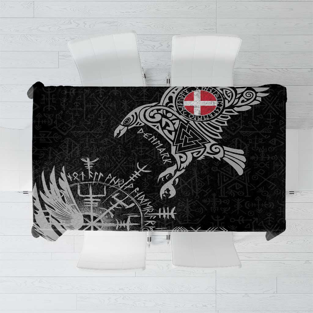 Denmark Viking Ravens Tablecloth Vegvisir Runes Pattern - Wonder Print Shop