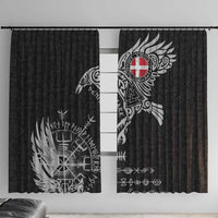 Denmark Viking Ravens Window Curtain Vegvisir Runes Pattern - Wonder Print Shop