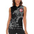 Denmark Viking Ravens Women Sleeveless Polo Shirt Vegvisir Runes Pattern - Wonder Print Shop