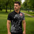 Denmark Viking Ravens Zipper Polo Shirt Vegvisir Runes Pattern - Wonder Print Shop