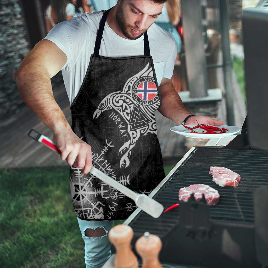 Norway Viking Ravens Apron Vegvisir Runes Pattern - Wonder Print Shop