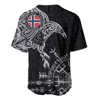 Norway Viking Ravens Baseball Jersey Vegvisir Runes Pattern - Wonder Print Shop