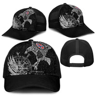 Norway Viking Ravens Baseball Net Cap Vegvisir Runes Pattern - Wonder Print Shop