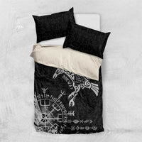 Norway Viking Ravens Bedding Set Vegvisir Runes Pattern - Wonder Print Shop