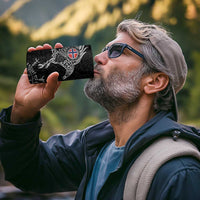 Norway Viking Ravens 4 in 1 Can Cooler Tumbler Vegvisir Runes Pattern - Wonder Print Shop