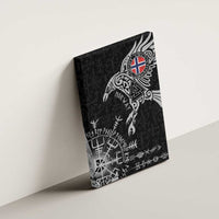 Norway Viking Ravens Canvas Wall Art Vegvisir Runes Pattern - Wonder Print Shop