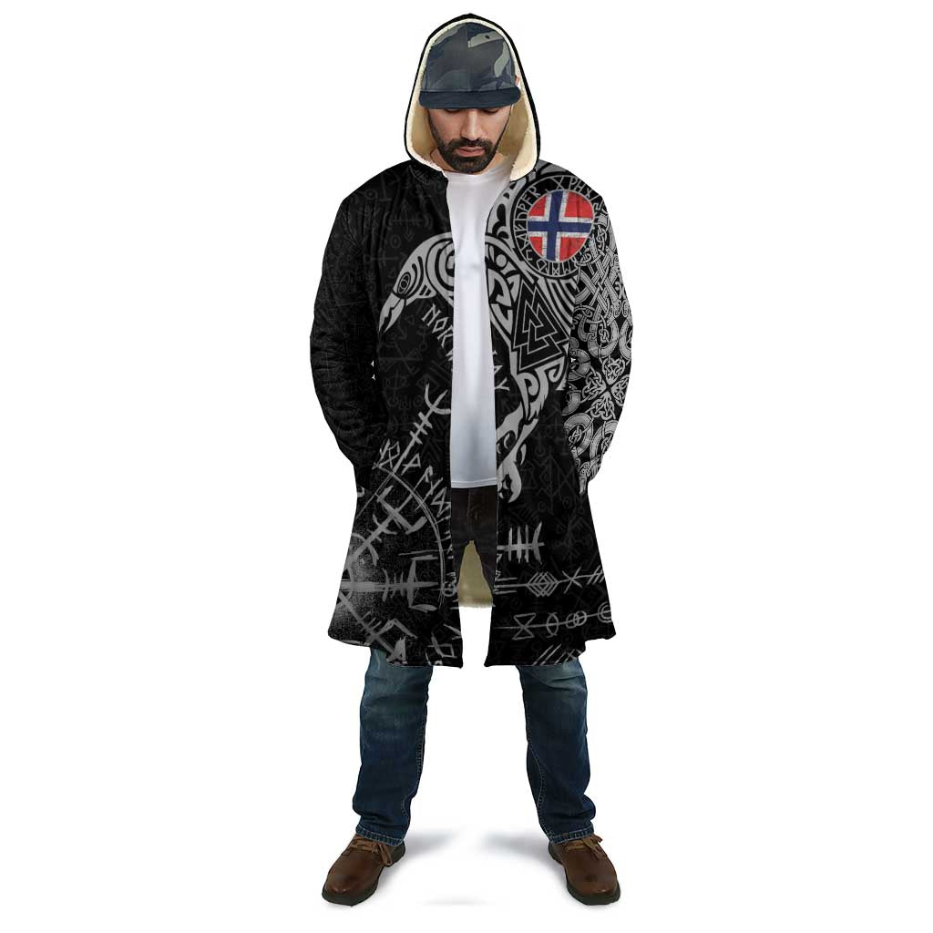 Norway Viking Ravens Cloak Vegvisir Runes Pattern - Wonder Print Shop