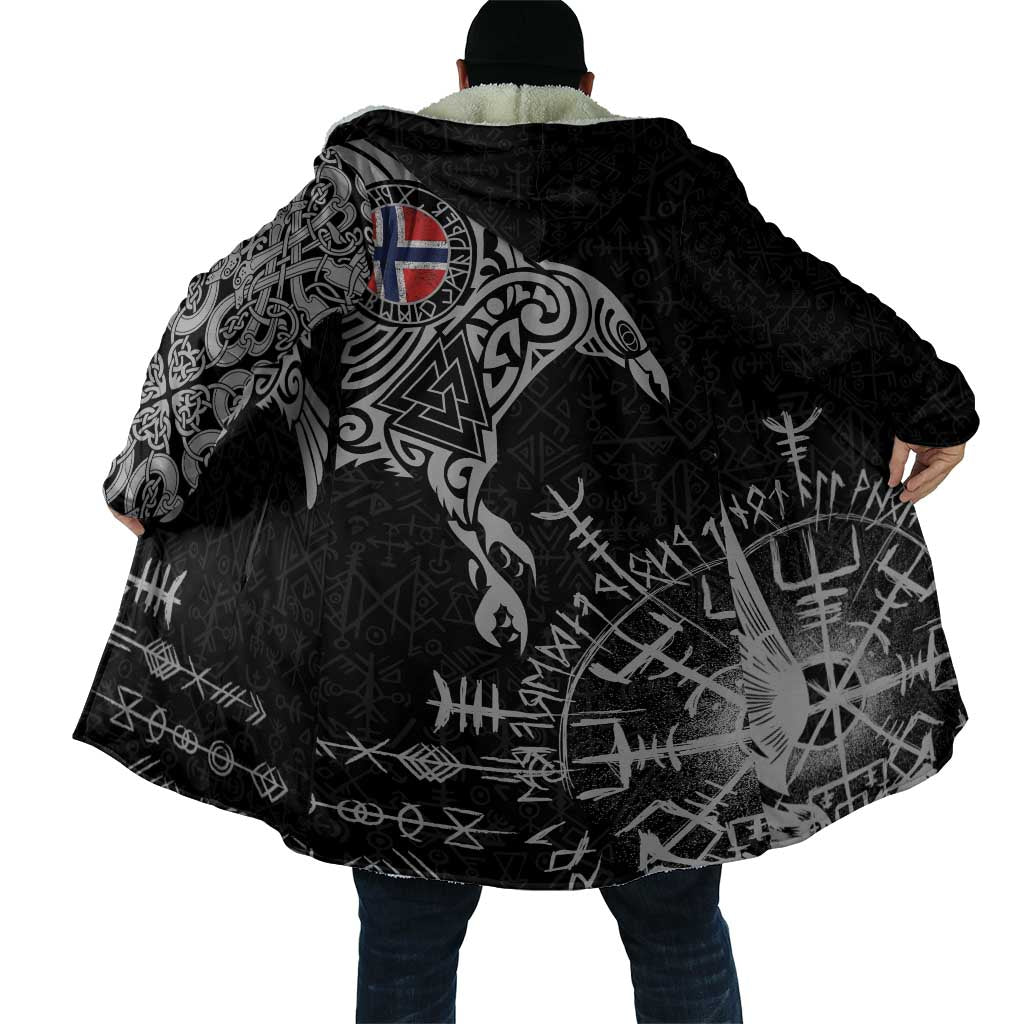 Norway Viking Ravens Cloak Vegvisir Runes Pattern - Wonder Print Shop