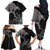 Norway Viking Ravens Family Matching Off The Shoulder Long Sleeve Dress and Hawaiian Shirt Vegvisir Runes Pattern - Wonder Print Shop