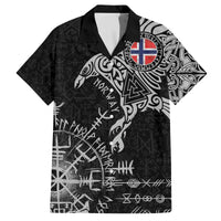 Norway Viking Ravens Family Matching Off The Shoulder Long Sleeve Dress and Hawaiian Shirt Vegvisir Runes Pattern - Wonder Print Shop