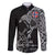 Norway Viking Ravens Family Matching Off The Shoulder Long Sleeve Dress and Hawaiian Shirt Vegvisir Runes Pattern - Wonder Print Shop