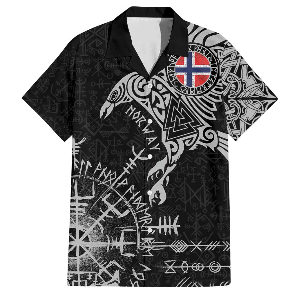 Norway Viking Ravens Family Matching Puletasi and Hawaiian Shirt Vegvisir Runes Pattern - Wonder Print Shop