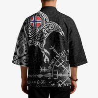 Norway Viking Ravens Kimono Vegvisir Runes Pattern - Wonder Print Shop