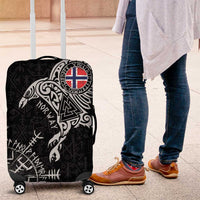 Norway Viking Ravens Luggage Cover Vegvisir Runes Pattern - Wonder Print Shop