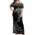 Norway Viking Ravens Off Shoulder Maxi Dress Vegvisir Runes Pattern - Wonder Print Shop