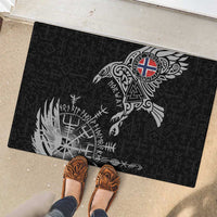 Norway Viking Ravens Rubber Doormat Vegvisir Runes Pattern - Wonder Print Shop