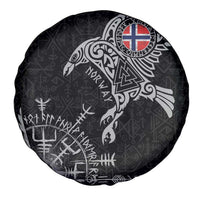 Norway Viking Ravens Spare Tire Cover Vegvisir Runes Pattern - Wonder Print Shop