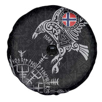 Norway Viking Ravens Spare Tire Cover Vegvisir Runes Pattern - Wonder Print Shop