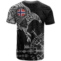 Norway Viking Ravens T Shirt Vegvisir Runes Pattern - Wonder Print Shop