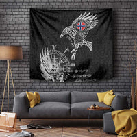 Norway Viking Ravens Tapestry Vegvisir Runes Pattern - Wonder Print Shop
