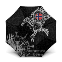 Norway Viking Ravens Umbrella Vegvisir Runes Pattern - Wonder Print Shop
