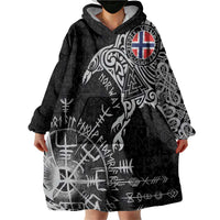 Norway Viking Ravens Wearable Blanket Hoodie Vegvisir Runes Pattern - Wonder Print Shop
