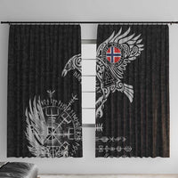 Norway Viking Ravens Window Curtain Vegvisir Runes Pattern - Wonder Print Shop