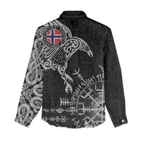 Norway Viking Ravens Women Casual Shirt Vegvisir Runes Pattern - Wonder Print Shop