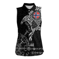 Norway Viking Ravens Women Sleeveless Polo Shirt Vegvisir Runes Pattern - Wonder Print Shop