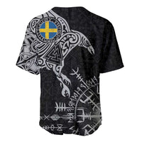 Sweden Viking Ravens Baseball Jersey Vegvisir Runes Pattern - Wonder Print Shop