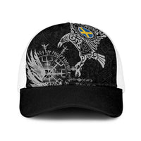 Sweden Viking Ravens Baseball Net Cap Vegvisir Runes Pattern - Wonder Print Shop