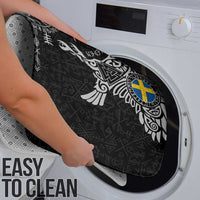 Sweden Viking Ravens Bathroom Set Vegvisir Runes Pattern - Wonder Print Shop