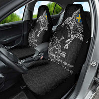 Sweden Viking Ravens Car Seat Cover Vegvisir Runes Pattern - Wonder Print Shop