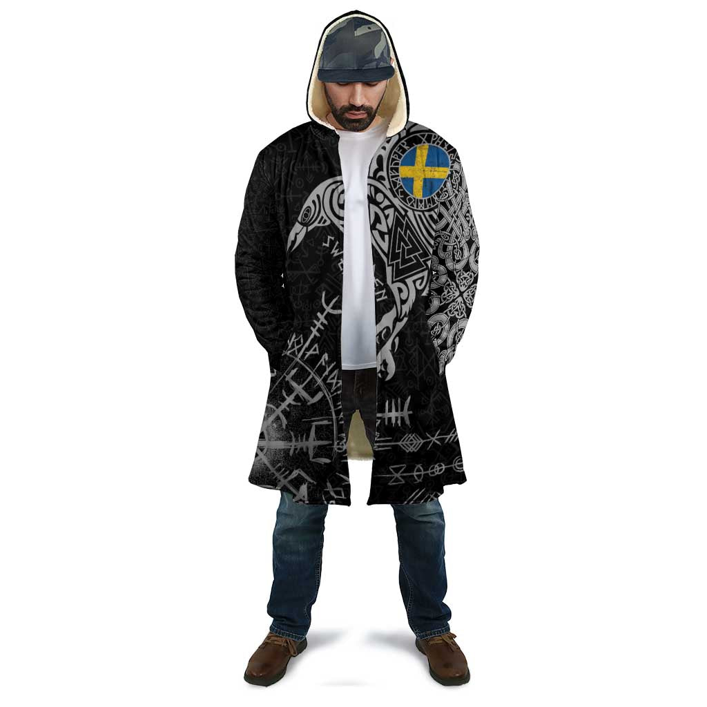 Sweden Viking Ravens Cloak Vegvisir Runes Pattern - Wonder Print Shop