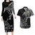 Sweden Viking Ravens Couples Matching Long Sleeve Bodycon Dress and Hawaiian Shirt Vegvisir Runes Pattern - Wonder Print Shop
