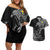 Sweden Viking Ravens Couples Matching Off Shoulder Short Dress and Hawaiian Shirt Vegvisir Runes Pattern - Wonder Print Shop