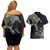 Sweden Viking Ravens Couples Matching Off Shoulder Short Dress and Hawaiian Shirt Vegvisir Runes Pattern - Wonder Print Shop