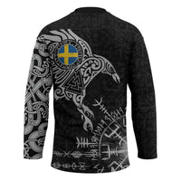 Sweden Viking Ravens Hockey Jersey Vegvisir Runes Pattern - Wonder Print Shop