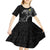Sweden Viking Ravens Kid Short Sleeve Dress Vegvisir Runes Pattern - Wonder Print Shop
